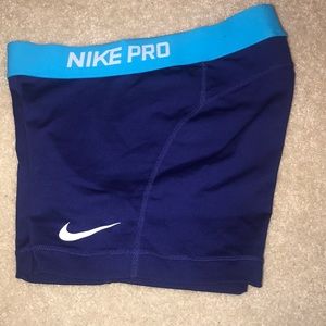 Purple/blue nike pro spandex